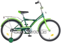 Велосипед 20'' NOVATRACK FOREST (1ск,рама сталь,торм.ножной,багаж.,зв.) 85346 зеленый