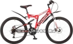 Велосипед 26 STINGER HIGHLANDER 100D (2х.подв.,18ск,рама 16,18, торм.V-brake) красный 117345