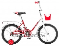 Велосипед 16 NOVATRACK MAPLE (торм.нож,крыл. цвет, баг.хром.пер.корзина) 117095 красный