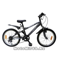 Велосипед 20 NOVATRACK EXTREME (6ск,рама алюм.,торм.обод. (V-Brake)) 077527 серый