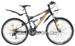 Велосипед 26 FORWARD FLARE 1.0 (2-х подвесный.,21 ск,рама ал.16,торм.V-br) черный матов.