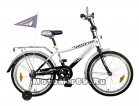 Велосипед 20 NOVATRACK TAXI (1ск,тормоз 1 руч.нож,крылья и багаж.хромир.,гудок) 107091 черн/бел