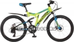 Велосипед 24 STINGER HIGHLANDER 200 D (2х.подв,18ск,рама 16,5сталь,торм.мех.диск) зеленый 117385