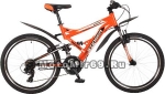 Велосипед 24 STINGER VERSUS (2х подвес.,21ск,рама 16,5,торм.V-br,TY10/TY300/EF41) оранж.