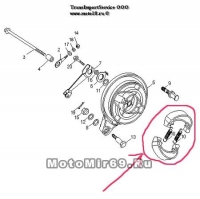 Колодки тормозные барабан. 110х25 мм Альфа, Нитро, CG125 (QT4,10 алл.диск, Симплер) WGZ-004