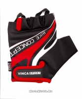 Перчатки вело мужские, гелевые вставки, цвет черный с красным, размер XL
