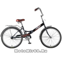 Велосипед 24'' FS-24 NOVATRACK (складной,1ск,торм.ножной,багаж,звонок) 126783 черный