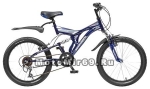 Велосипед 20 NOVATRACK TITANIUM (2х.подвес,МТВ,6ск,рама саль,торм.V-brake) темно-синий