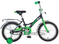 Велосипед 20 NOVATRACK STRIKE (ножной тормоз, цветные крылья, багажник черный) 126772 черно-зеленый