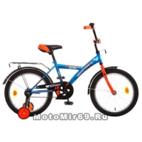 Велосипед 18 NOVATRACK ASTRA (1ск, рама сталь,тормоз ножной, багаж.хром,зв) 98598 синий