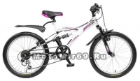 Велосипед 20'' NOVATRACK DART (6ск., рама-сталь, TY21/RS35/SG-6SI) 085337, черной-белый