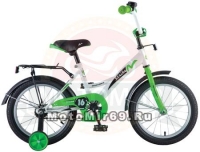 Велосипед 12 NOVATRACK STRIKE (ножной тормоз, цветные крылья, багажник черный) 125955 бело-зеленый