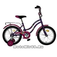 Велосипед 16'' NOVATRACK TETRIS (1ск, тормоз нож., крылья цвет, багажник хром) 124269, фиолетовый