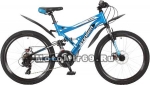 Велосипед 24 STINGER VERSUS D (2х подвес.,21ск,рама 16,5сталь,торм.мех.дискTY10/TY) синий 117380