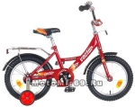 Велосипед 14 NOVATRACK VECTOR (1ск,рама сталь,тормоз нож,крыл.и баг.хром) 77393 красный