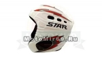 Шлем горнолыжный STAR S1-10 (шлем с клипсой для очков Белого цвета с серо-красными наклейк)