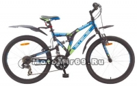Велосипед 24 STELS MUSTANG (2х.под,18ск,рама 16,аморт.вилка сталь,AL обода дв,торм.V-тип) V030
