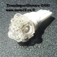 Лампа светодиодная (5 диодов) LED цоколь T10 W5W -5FLUX белая, габариты, осв. ном, знака ,и др,