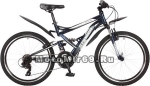 Велосипед 24 STINGER VERSUS (2х подвес.,21ск,рама 16,5,торм.V-br,TY10/TY300/EF41) синий 117383