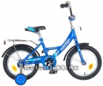 Велосипед 14 NOVATRACK VECTOR (1ск,рама сталь,тормоз нож,крыл.и баг.хром) 77392 синий