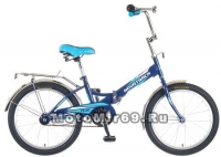 Велосипед 20'' FS-20 NOVATRACK (складной,1ск,торм.V-Brake, багаж.,зв.) 117075 синий