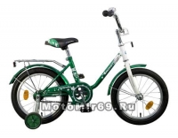 Велосипед 16 NOVATRACK MAPLE (торм.нож,крыл. цвет, баг. хромир, пер.корзина) зеленый