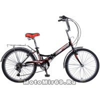 Велосипед 24'' TG-24 NOVATRACK ((складной, 6ск,торм.2 руч.,Shimano) 126782 черный