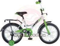 Велосипед 18 NOVATRACK STRIKE (ножной тормоз, цветные крылья, багажник черный) 126755 бело-зеленый