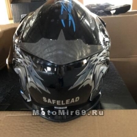 Шлем кроссовый Safelead LX-116 NEW черный с синим (Q57), черный с белым (Q84), размер L