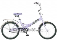 Велосипед 20'' FS-30 NOVATRACK (складной,1ск,торм.V-Brake, багаж.,зв.) сиреневый