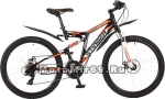Велосипед 26 STINGER HIGHLANDER 200D (2х.подв.18 ск,рама сталь18,торм.Disc TY500/TY300/TS38)черный