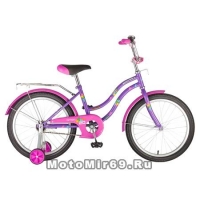 Велосипед 20 NOVATRACK TETRIS (торм.нож.,крылья цвет., багажник хром) 126763 фиолетовый,сиреневый