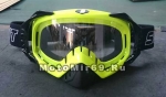 Очки мотокросс/спорт SCOUT (NK-1023) черные/зеленые, резинка с силиконом, цветная упаковка