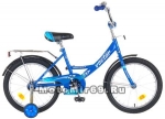 Велосипед 18 NOVATRACK VECTOR (1ск,рама сталь,торм.ножной,крылья цвет.,баг.хром) 126747 синий