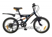 Велосипед 16 NOVATRACK DART (5-скор., Microshift, алюм.обода, амортизатор) черный 107095